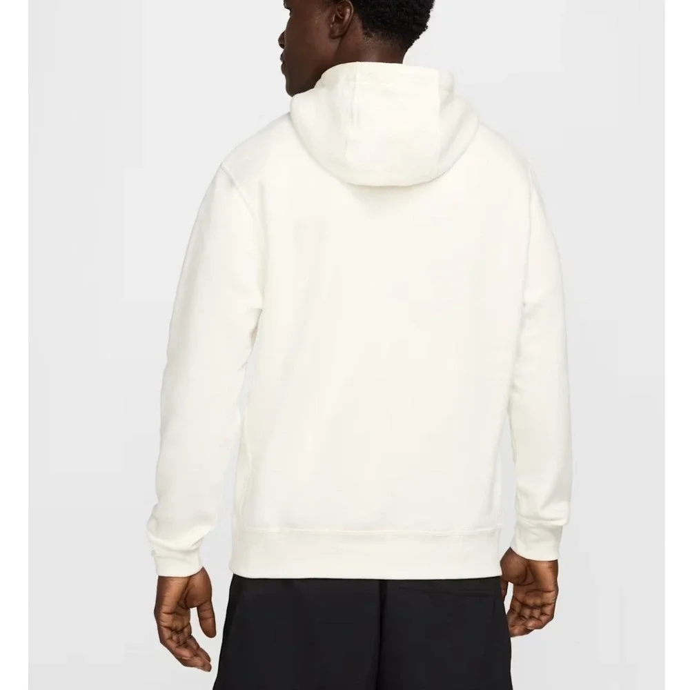 Nike Club Graphic Hoodie Size S Cream Off-White Monstera Plant Shoe Box Pullover